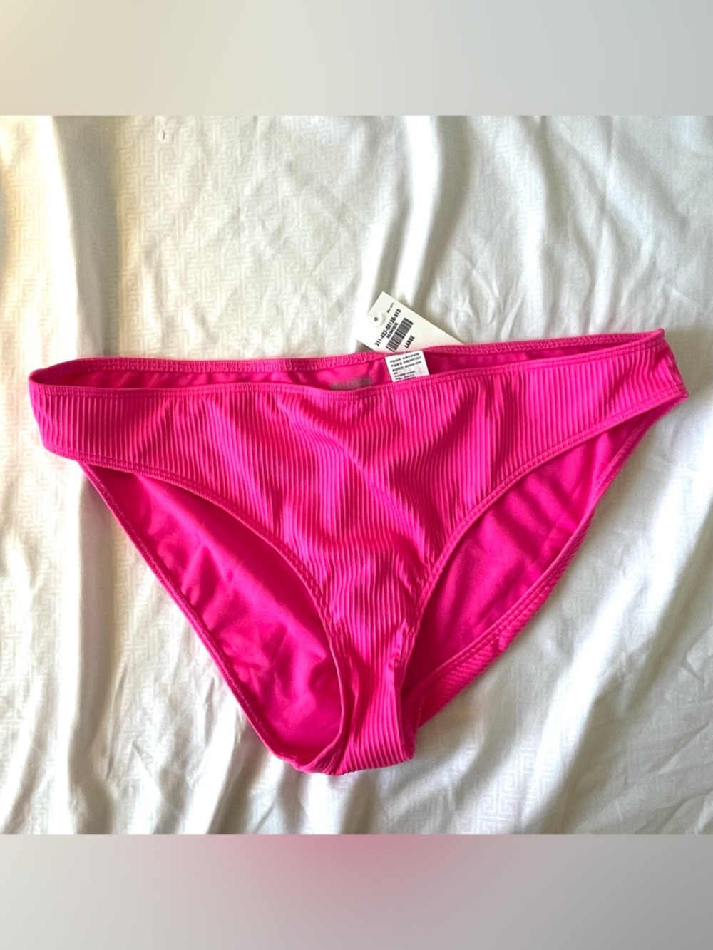 NWT Hollister Bright Pink Ribbed Bikini Bottom